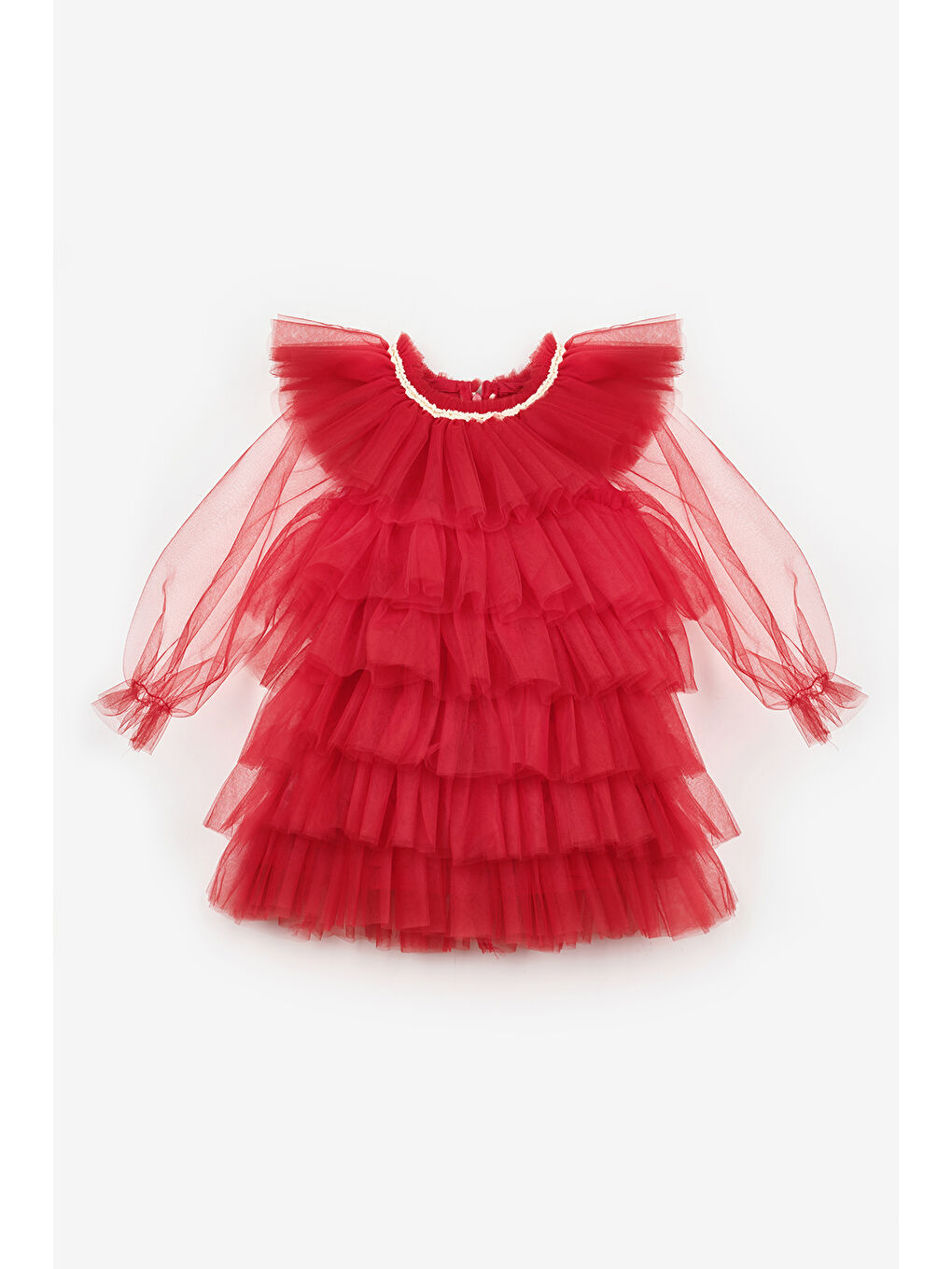 Yeşil Mint Kat Kat Kız Çocuk Tül Elbise - Laura-3