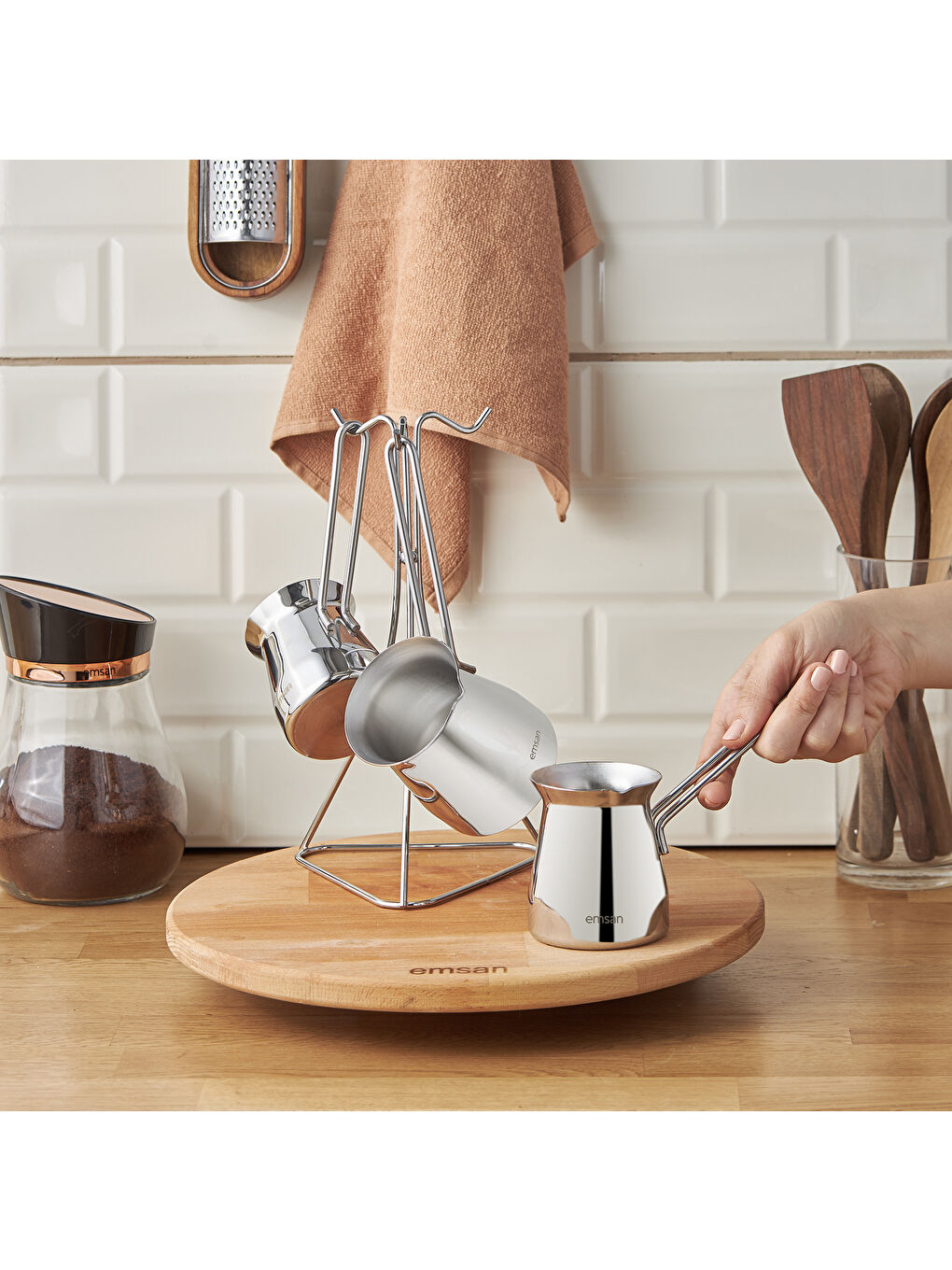 Gri Laura 4 Parça Cezve Seti-8