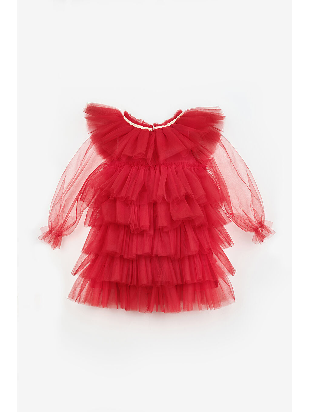 Yeşil Mint Kat Kat Kız Çocuk Tül Elbise - Laura-4