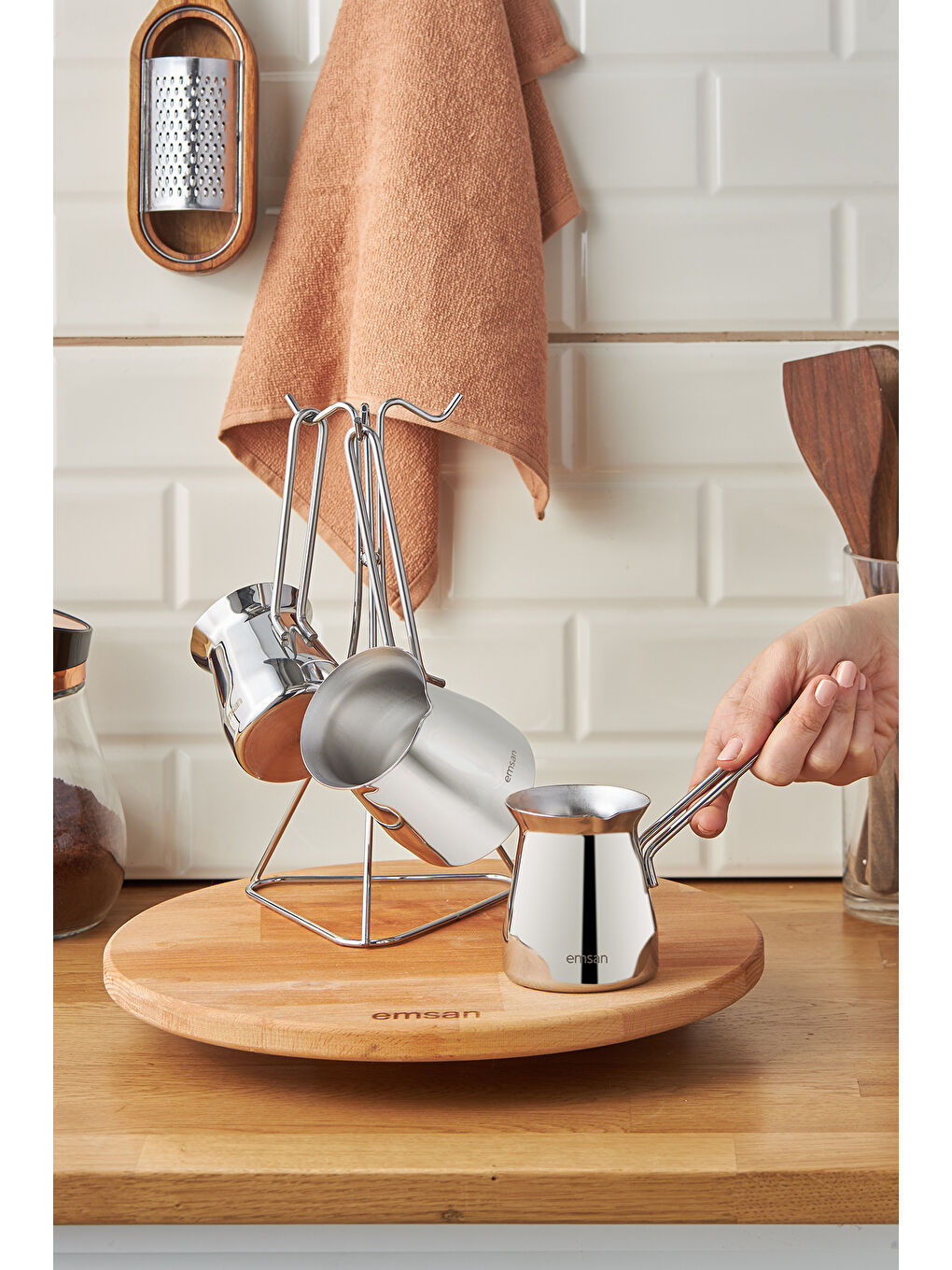 Gri Laura 4 Parça Cezve Seti-9