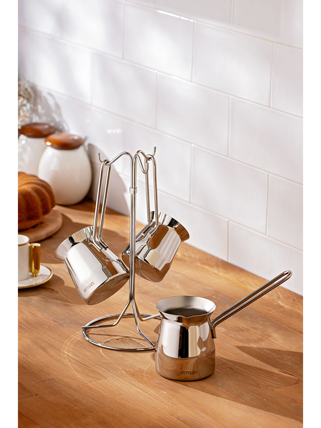 Gri Laura 4 Parça Cezve Seti-1