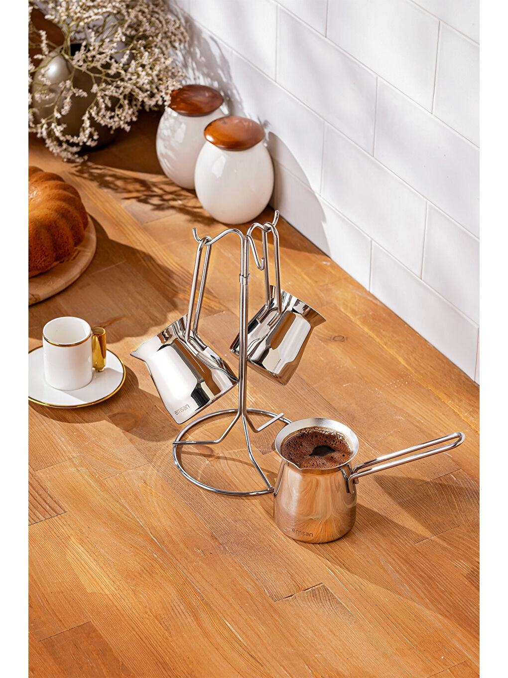 Gri Laura 4 Parça Cezve Seti-5