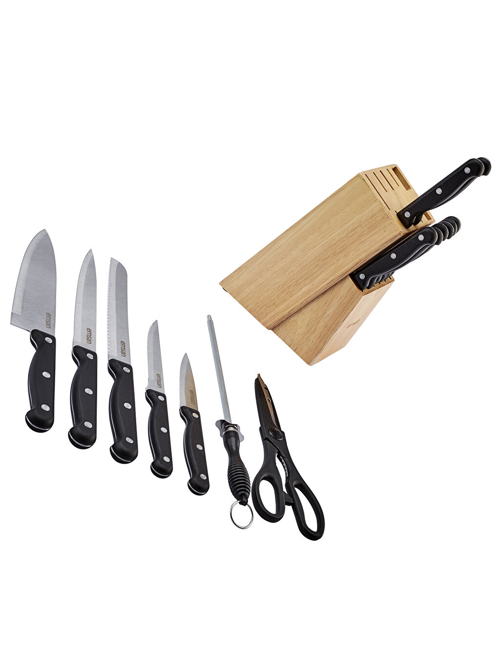 Siyah Universal 15 Parça Standlı Bıçak Seti-10