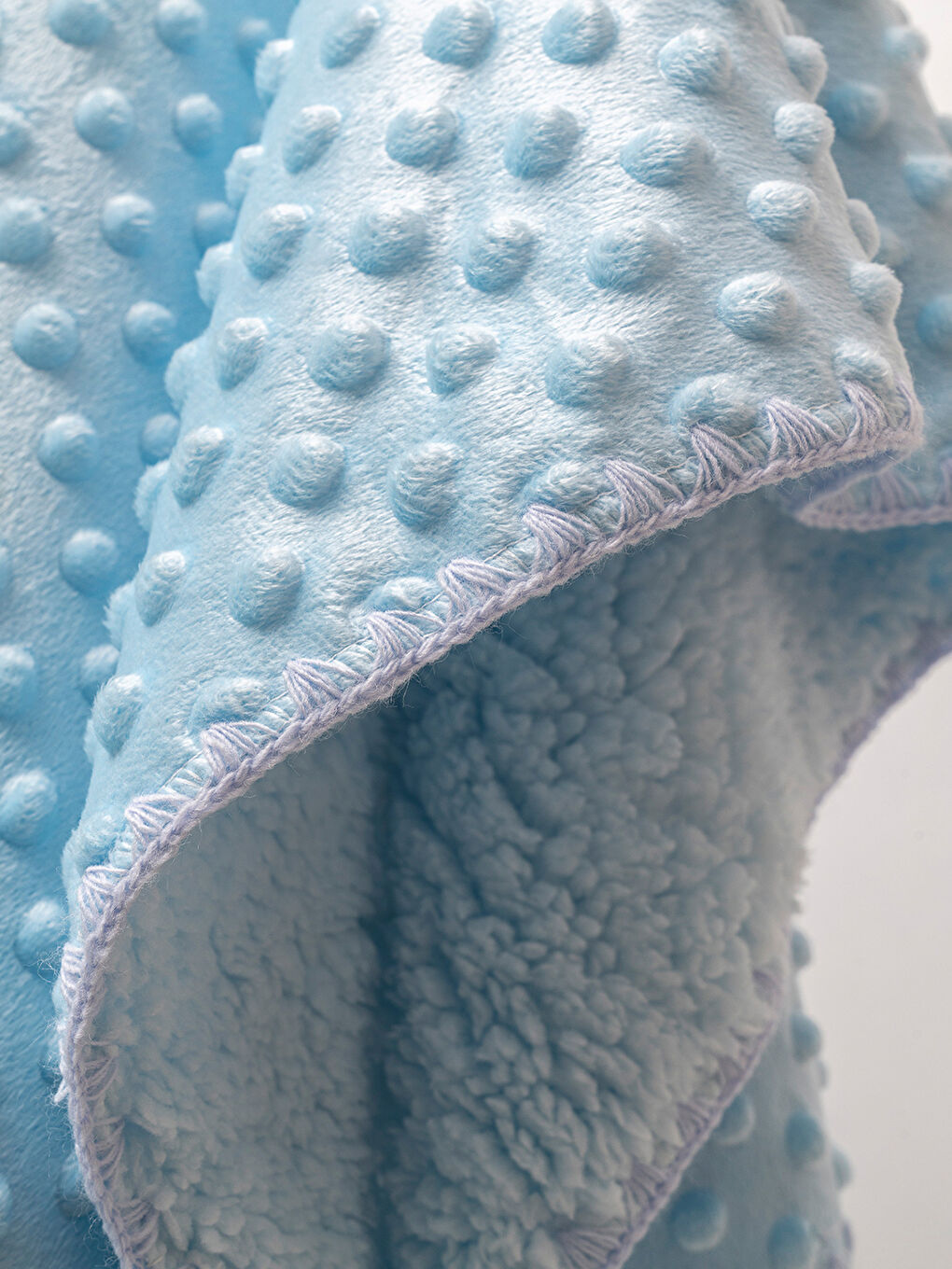 Welsoft Çift Katlı Nohutlu Bebek Battaniyesi Mavi-2