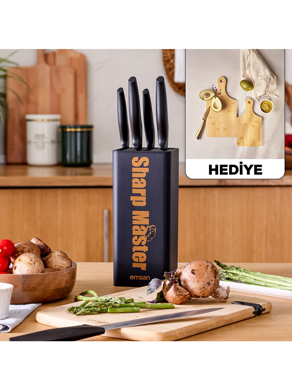 Siyah Sharp Master 6 Parça Bıçak Seti-10