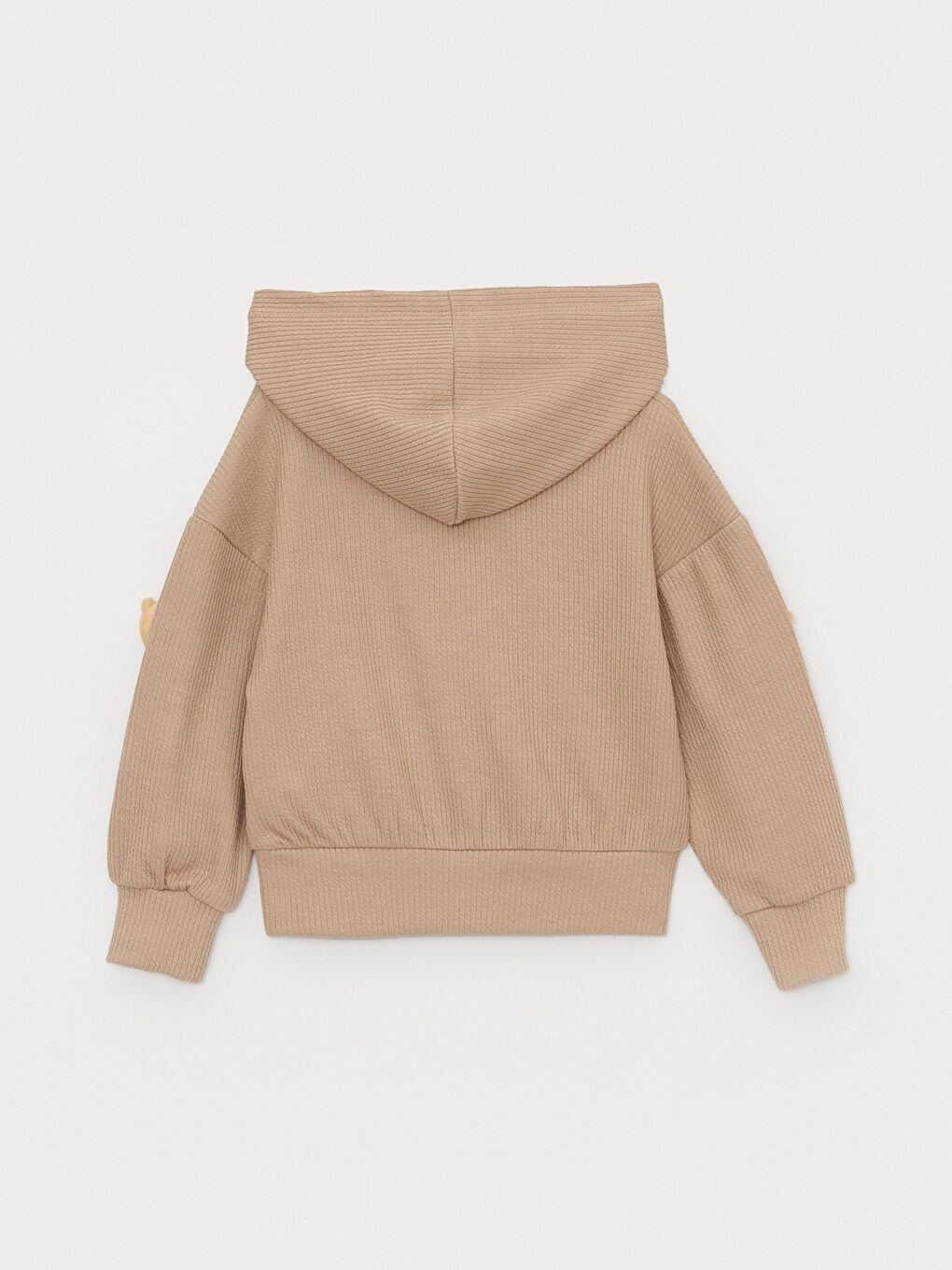 Bej Kız Çocuk Kapüşonlu Ayıcıklı Cepli Beli Lastikli Takım-2