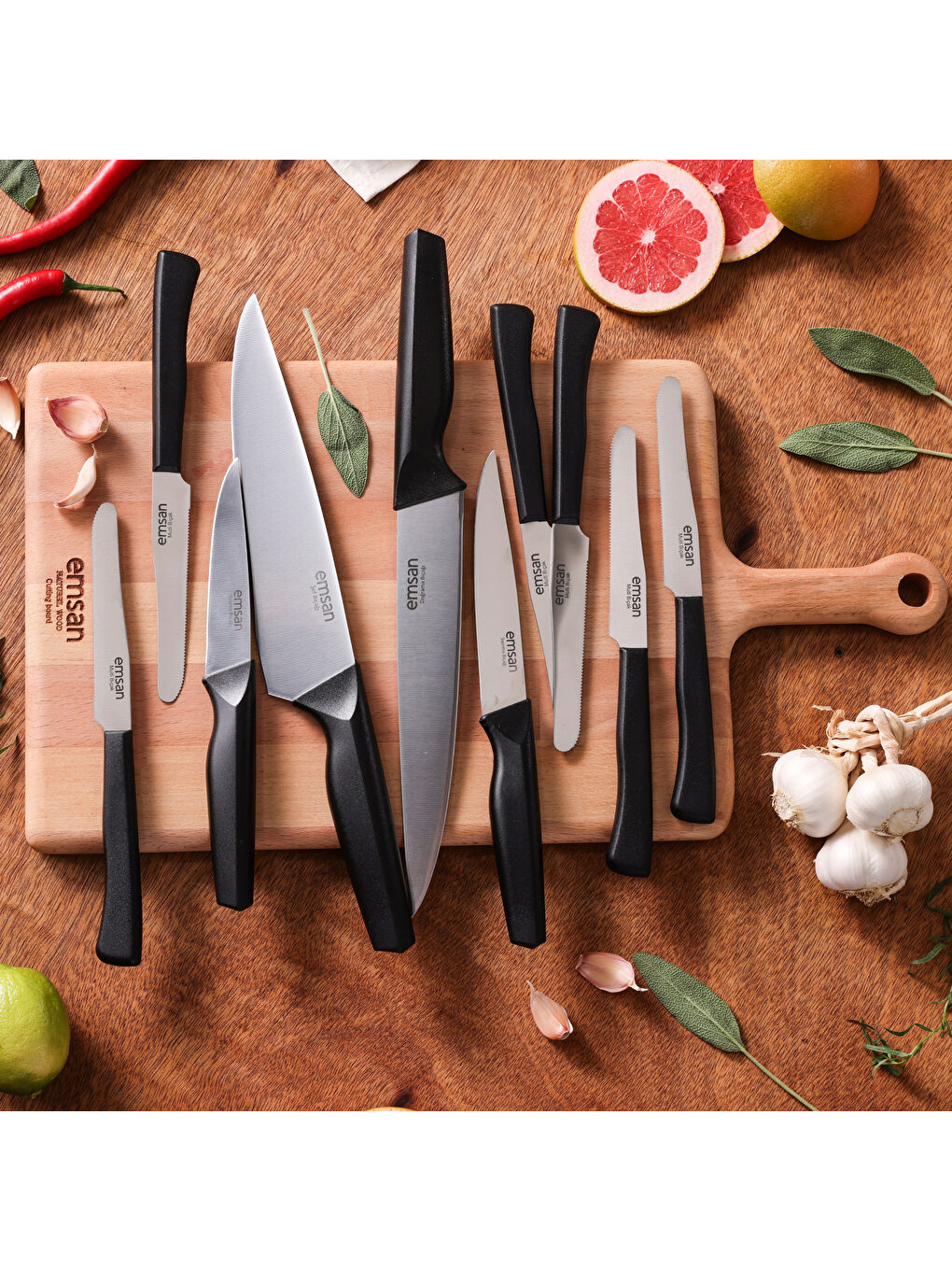 Siyah Kobe 10 Parça Bıçak Seti-9
