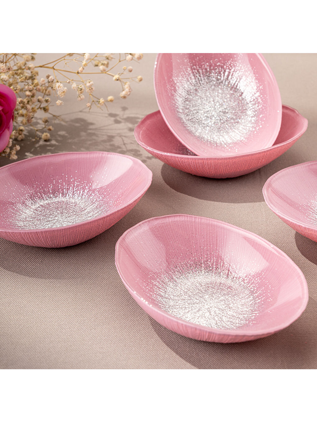 Pastel 6 Parça Cam Gondol 12 cm Pembe-7