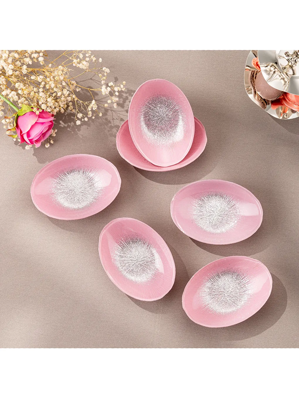 Pastel 6 Parça Cam Gondol 12 cm Pembe-8