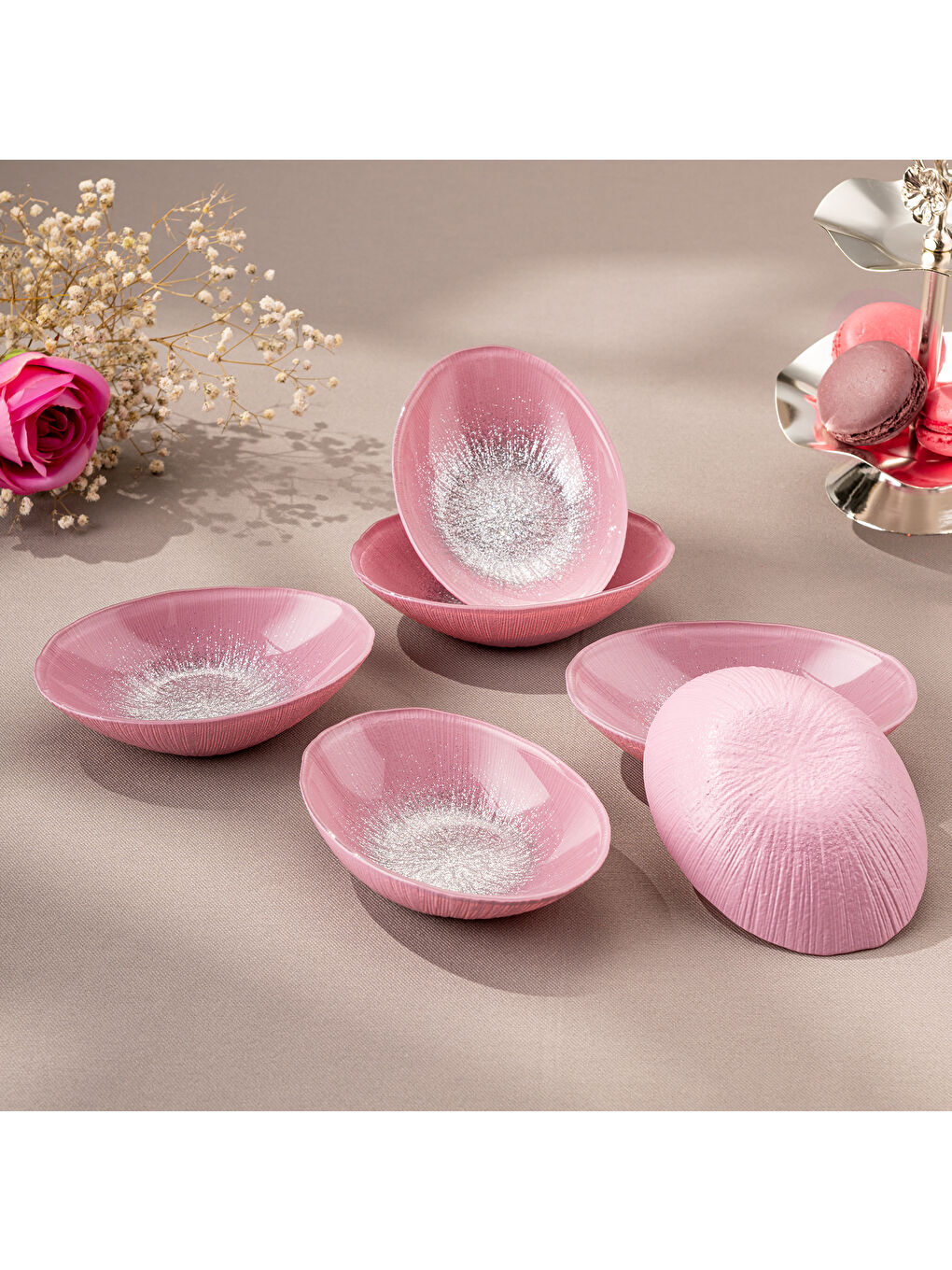 Pastel 6 Parça Cam Gondol 12 cm Pembe-9