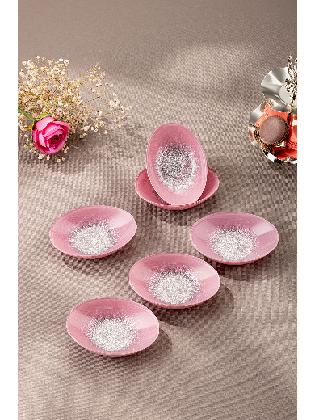 Pastel 6 Parça Cam Gondol 12 cm Pembe-1