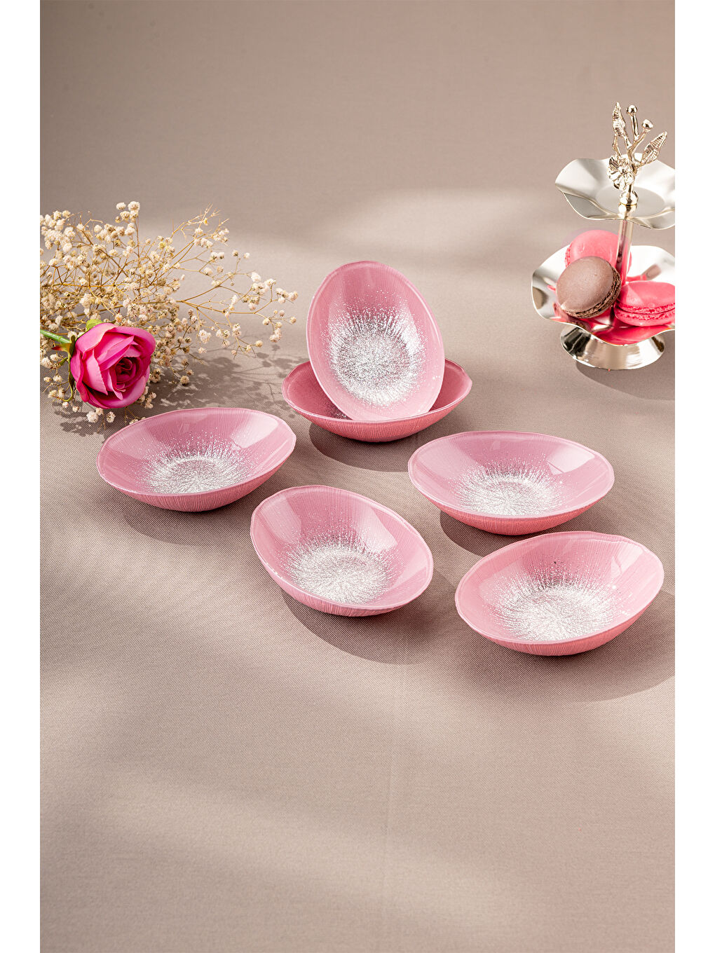 Pastel 6 Parça Cam Gondol 12 cm Pembe-3