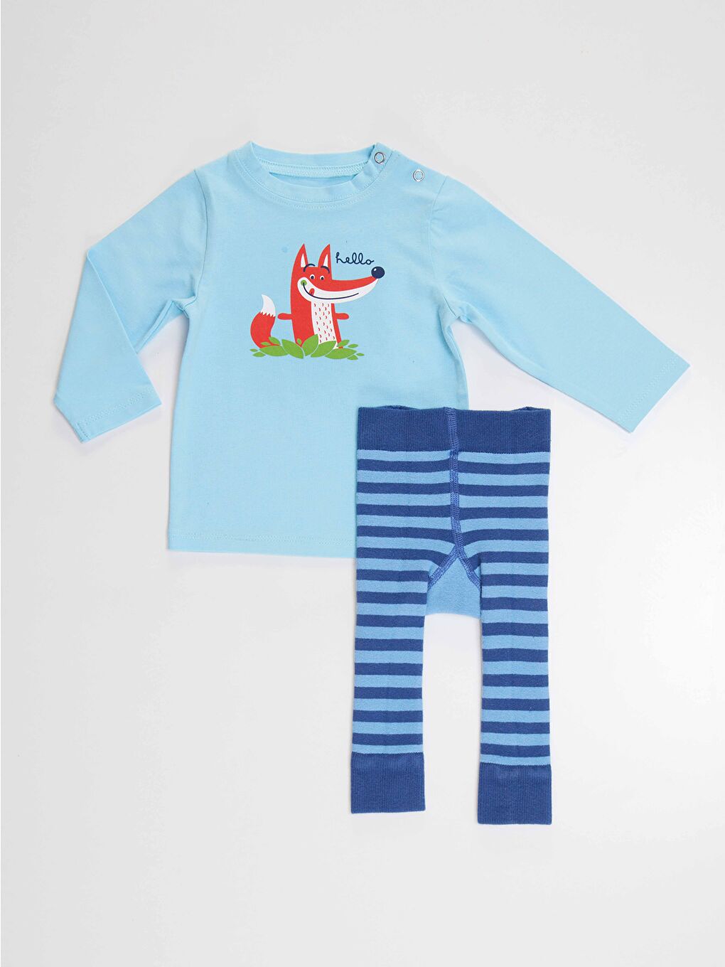 Denokids Karışık Tilki Erkek Bebek T-shirt Tayt-Pantolon Takım - 4