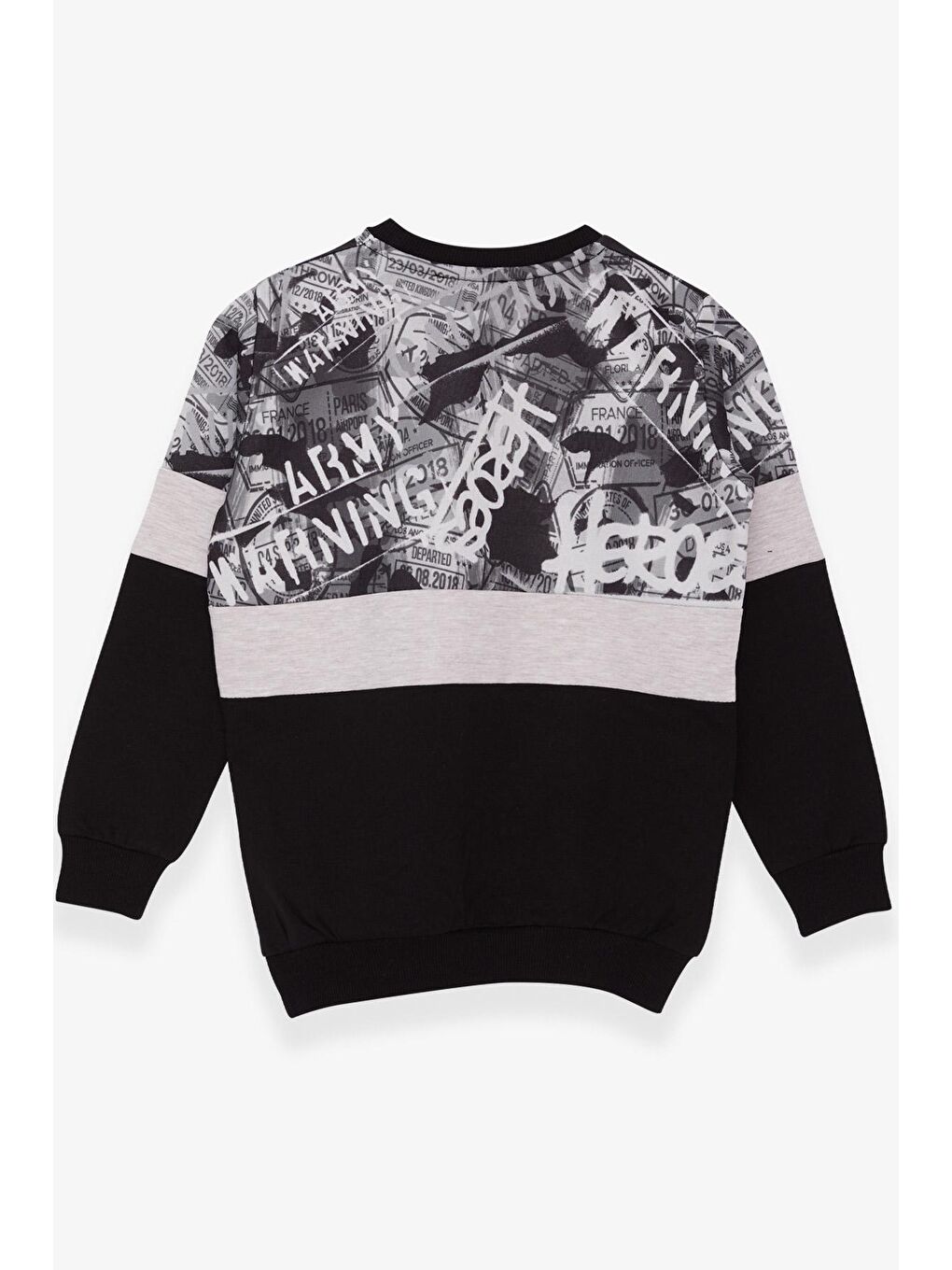 Erkek Çocuk Sweatshirt Desenli Siyah (6-12 Yaş)-1