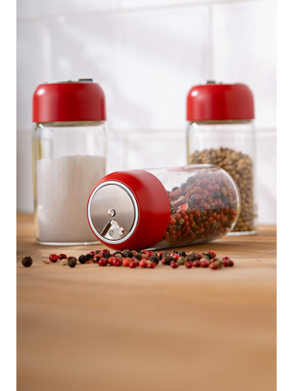 Kırmızı Simple 6 Parça Baharatlık-5