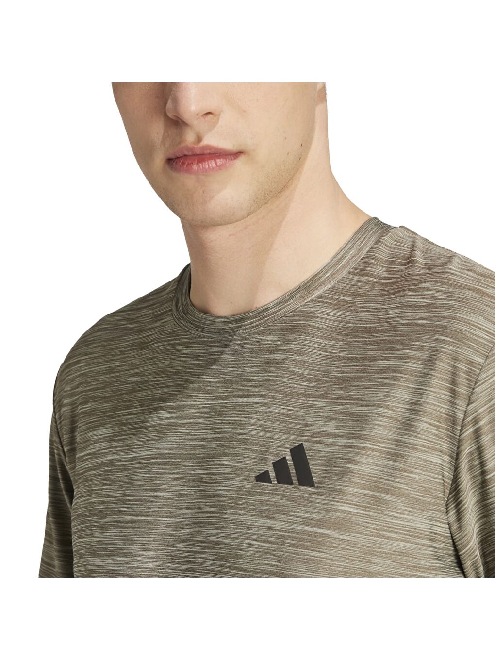 Adidas Train Essentials Stretch Erkek Haki Yuvarlak Yaka Tişört - 2