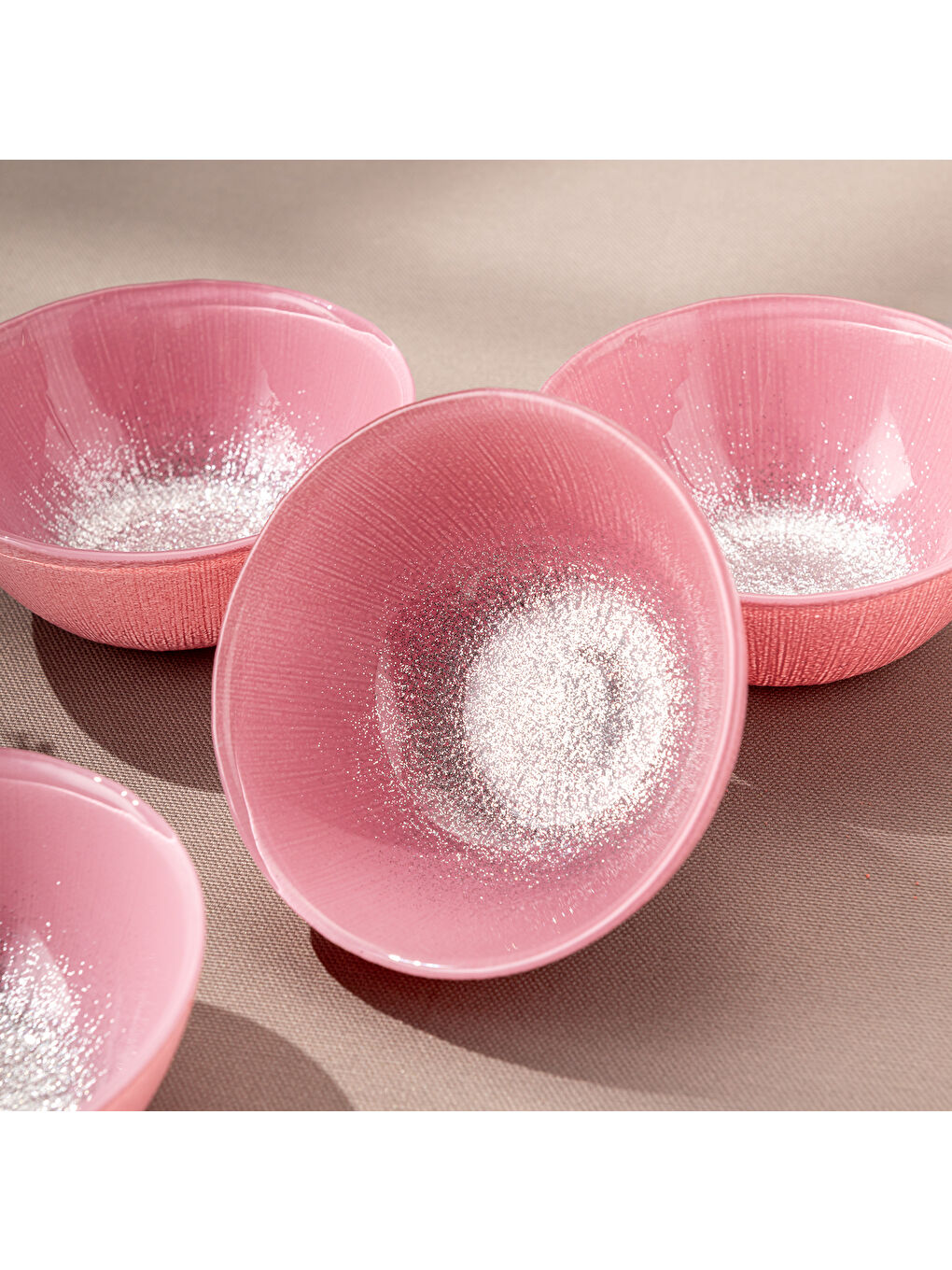 Pastel 4 Parça Cam Kase 10 cm Pembe-9