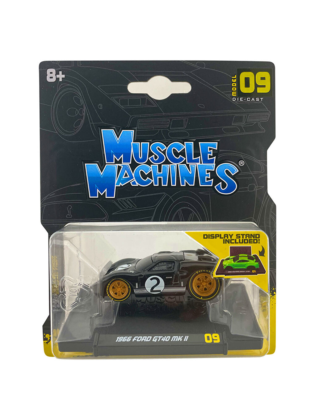 1966 Ford GT40 MK II Model Araba 1/64 Muscle Machines-1