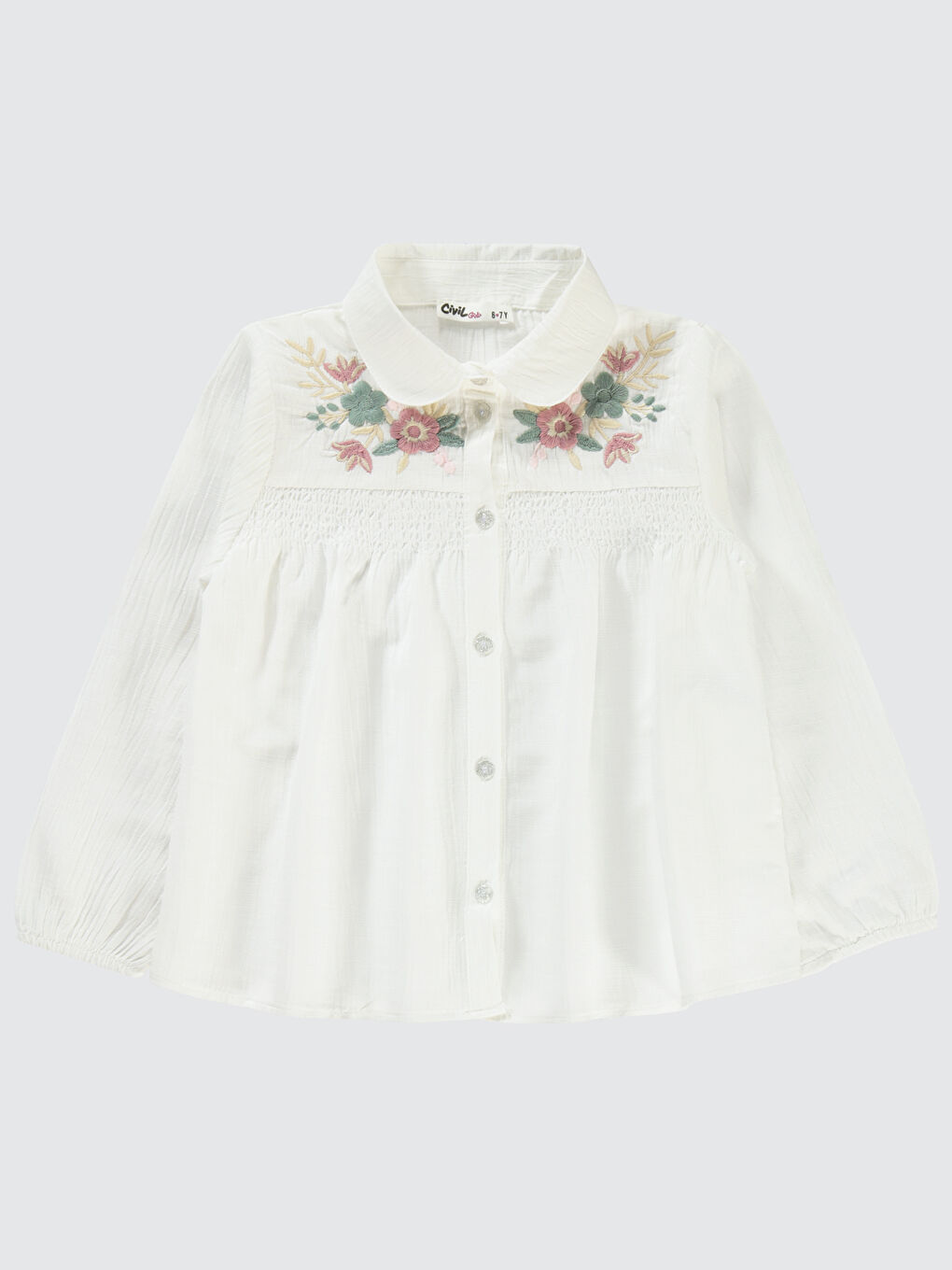 Girls Kız Çocuk Gömlek 6-9 Yaş Ekru