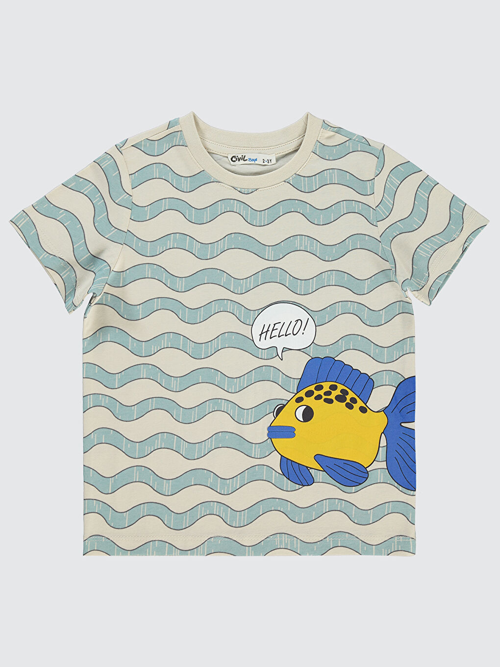 Bej Boys Erkek Çocuk Tişört 2-5 Yaş Taş Rengi