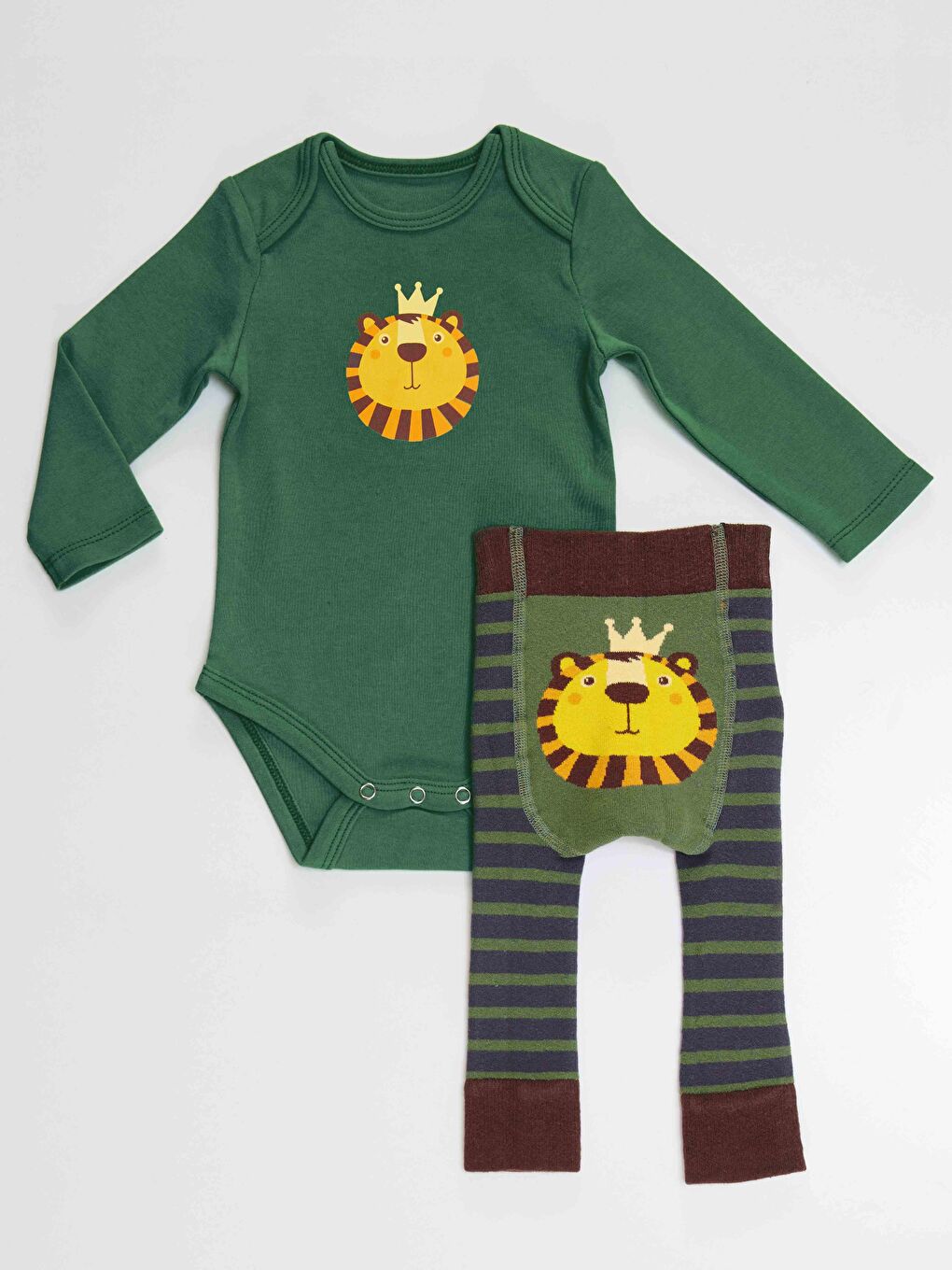 Denokids Karışık Aslan Erkek Bebek Body Tayt-Pantolon Takım - 4