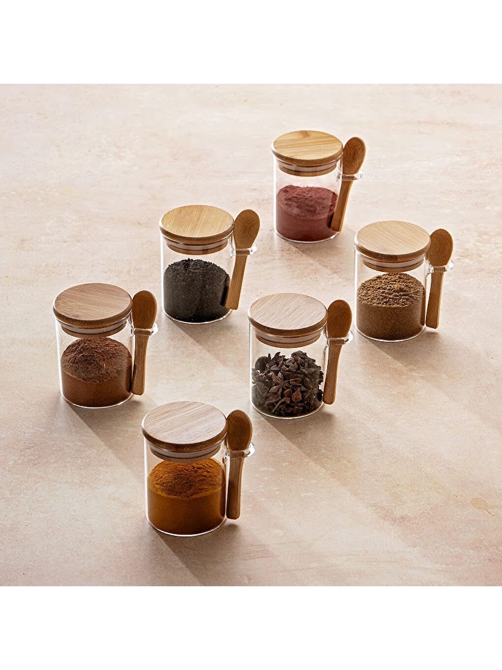 Renksiz Lia Borosilikat 6'lı Baharat Seti-8