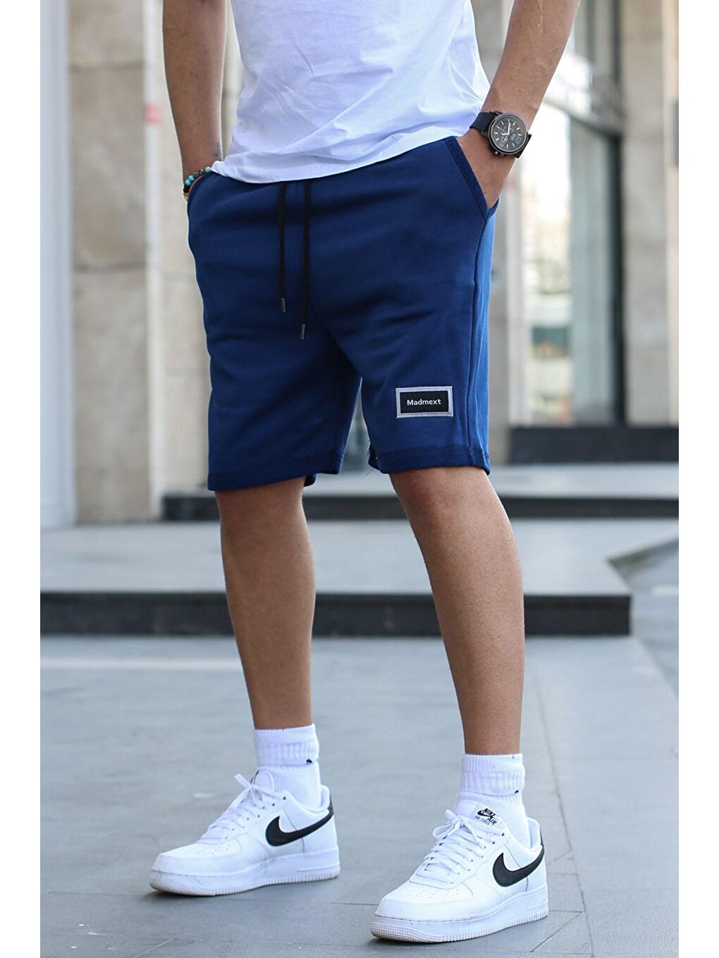 Lacivert Regular Fit Basic Erkek Kapri Şort-1