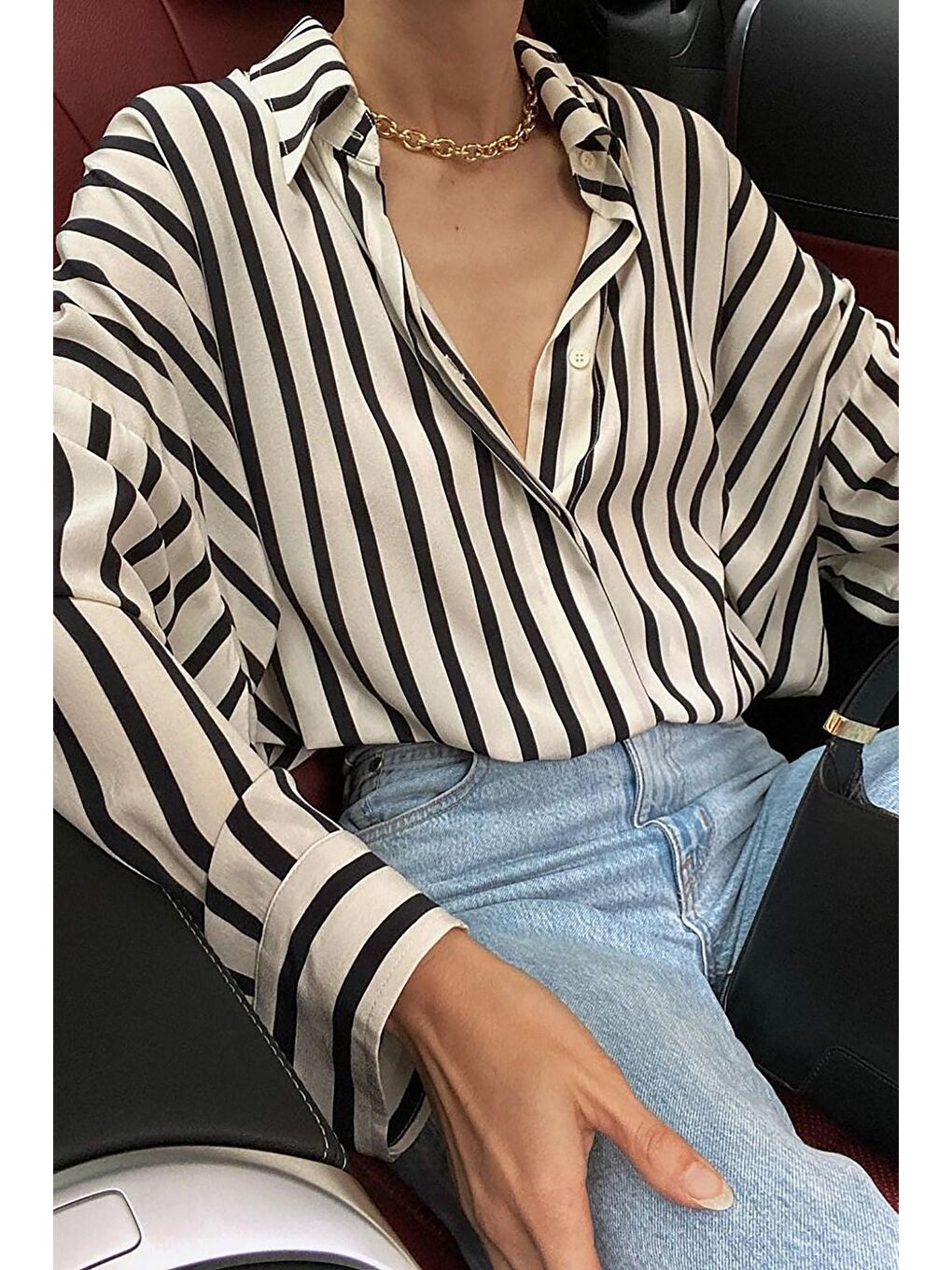 Beyaz Çizgili Gömlek Mg1383-1