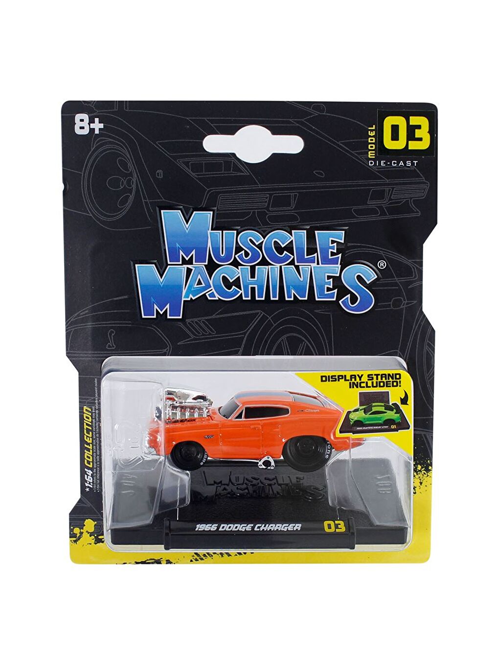 Muscle Machines 03 - 1966 Dodge Charger Model Araba 1/64-1
