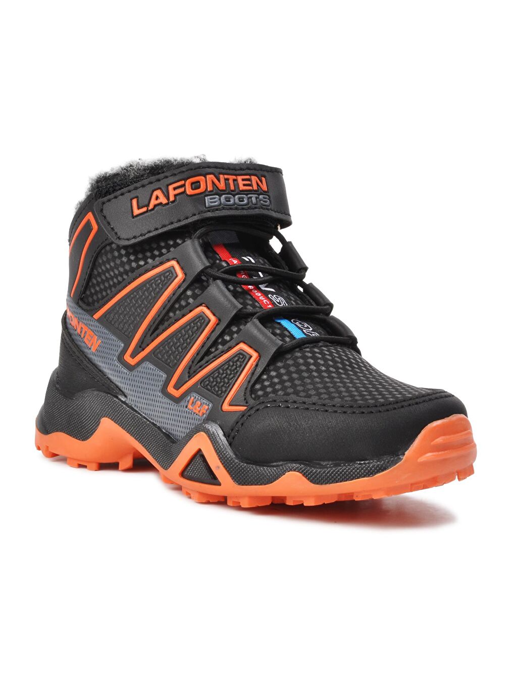 702 Siyah-Turuncu Su İtici Kürklü Çocuk Bot-2