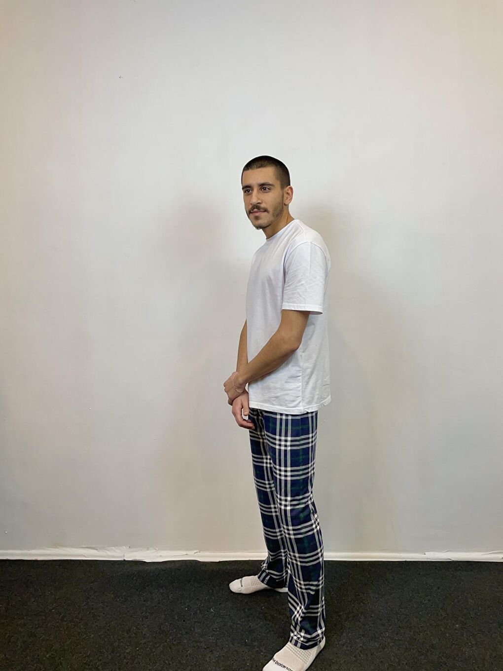 Yeşil Standart Kalıp Ekose Belli Lastikli Erkek Pijama-1