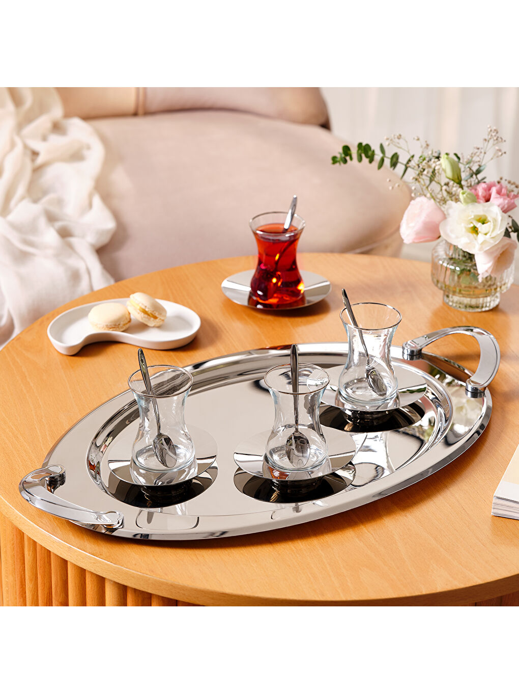 Gri Abbie 19 Parça Çay Seti 125 ml Platin-2