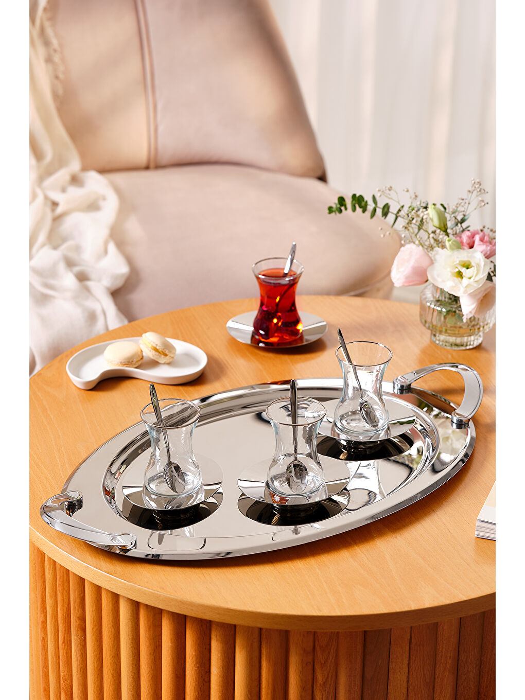 Gri Abbie 19 Parça Çay Seti 125 ml Platin-3