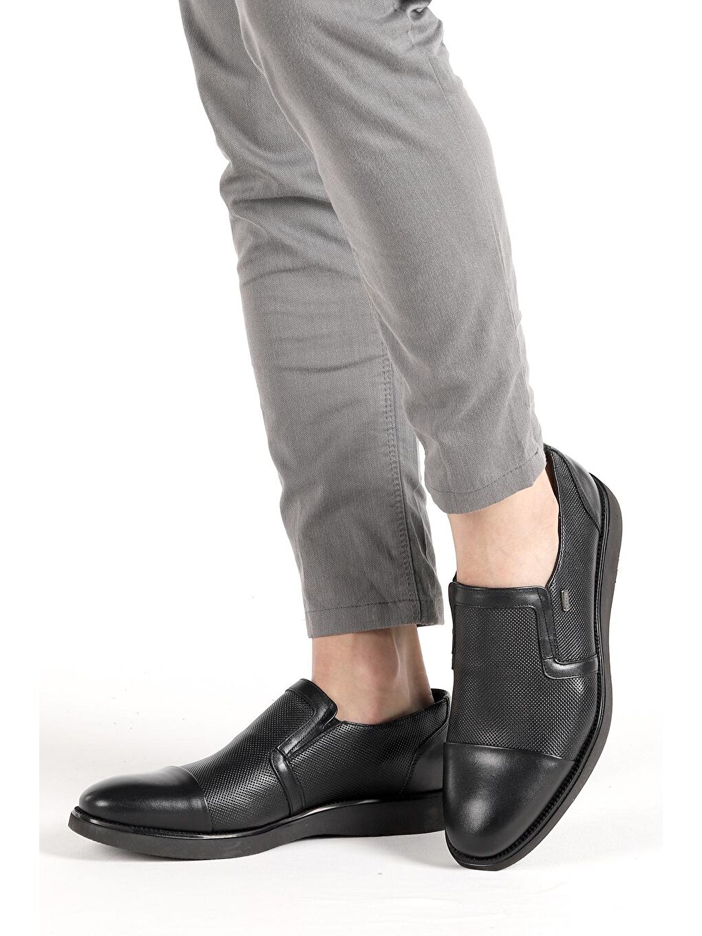 Siyah 1760 %100 Deri Eva Taban Erkek Klasik Ayakkabı-1