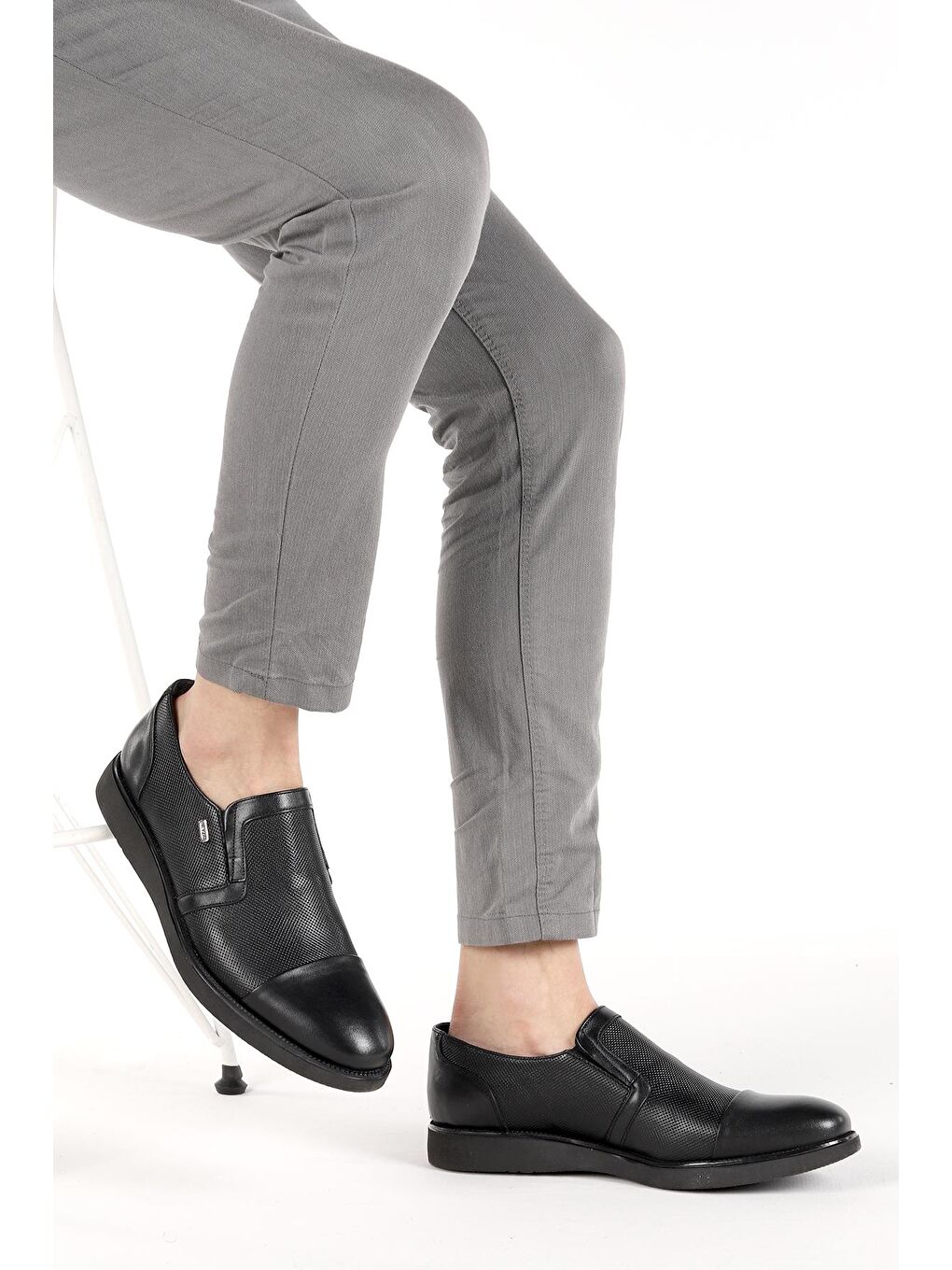 Siyah 1760 %100 Deri Eva Taban Erkek Klasik Ayakkabı-2