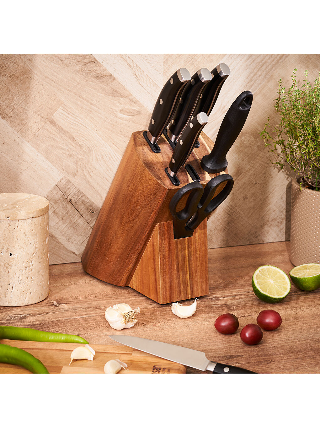 Siyah Naturel 8 Parça Bıçak Seti-6