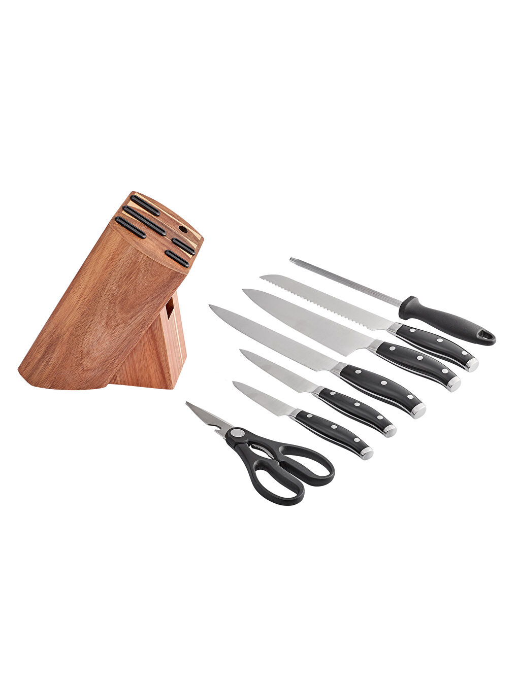 Siyah Naturel 8 Parça Bıçak Seti-7
