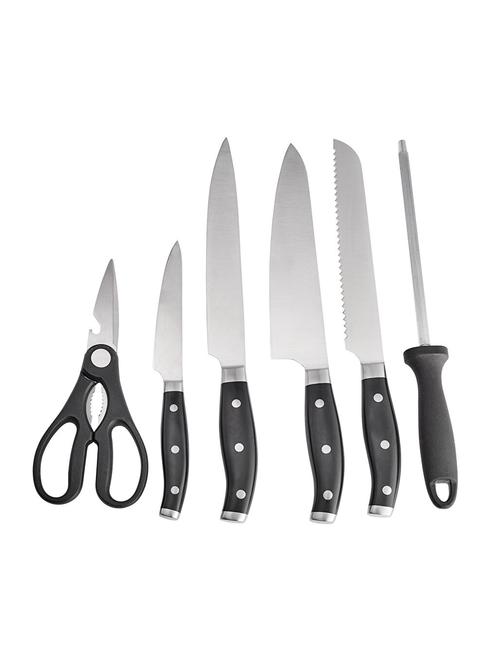 Siyah Naturel 8 Parça Bıçak Seti-8