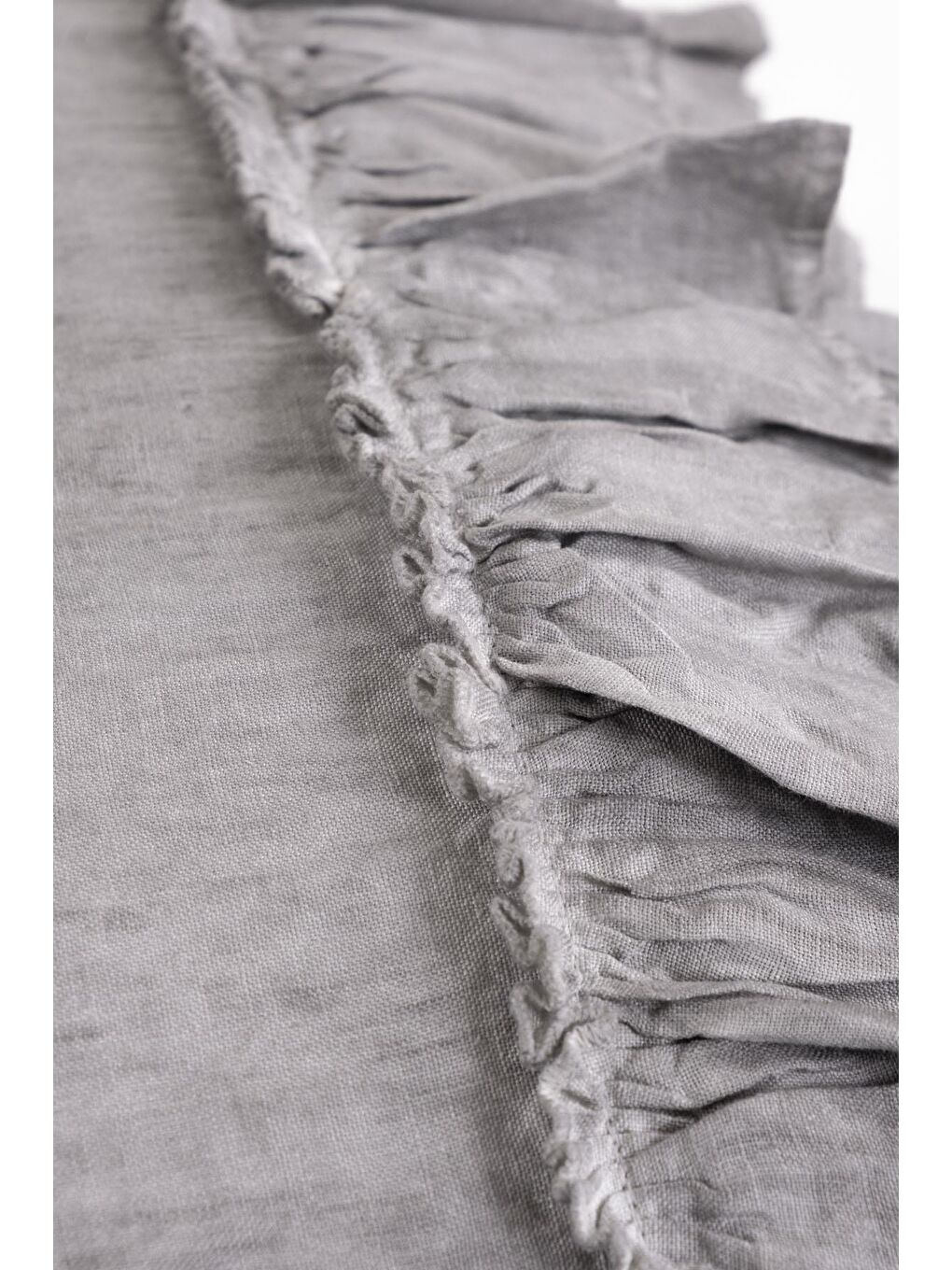 Miranda Battal Boy Nevresim Takımı %100 Keten Parça Boya Gri 240x220 Cm-4