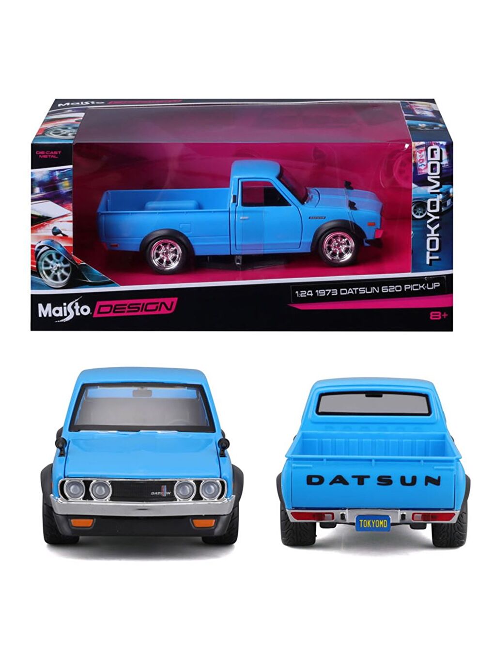 1973 Datsun 620 Pickup Mavi 1/24 32528-1