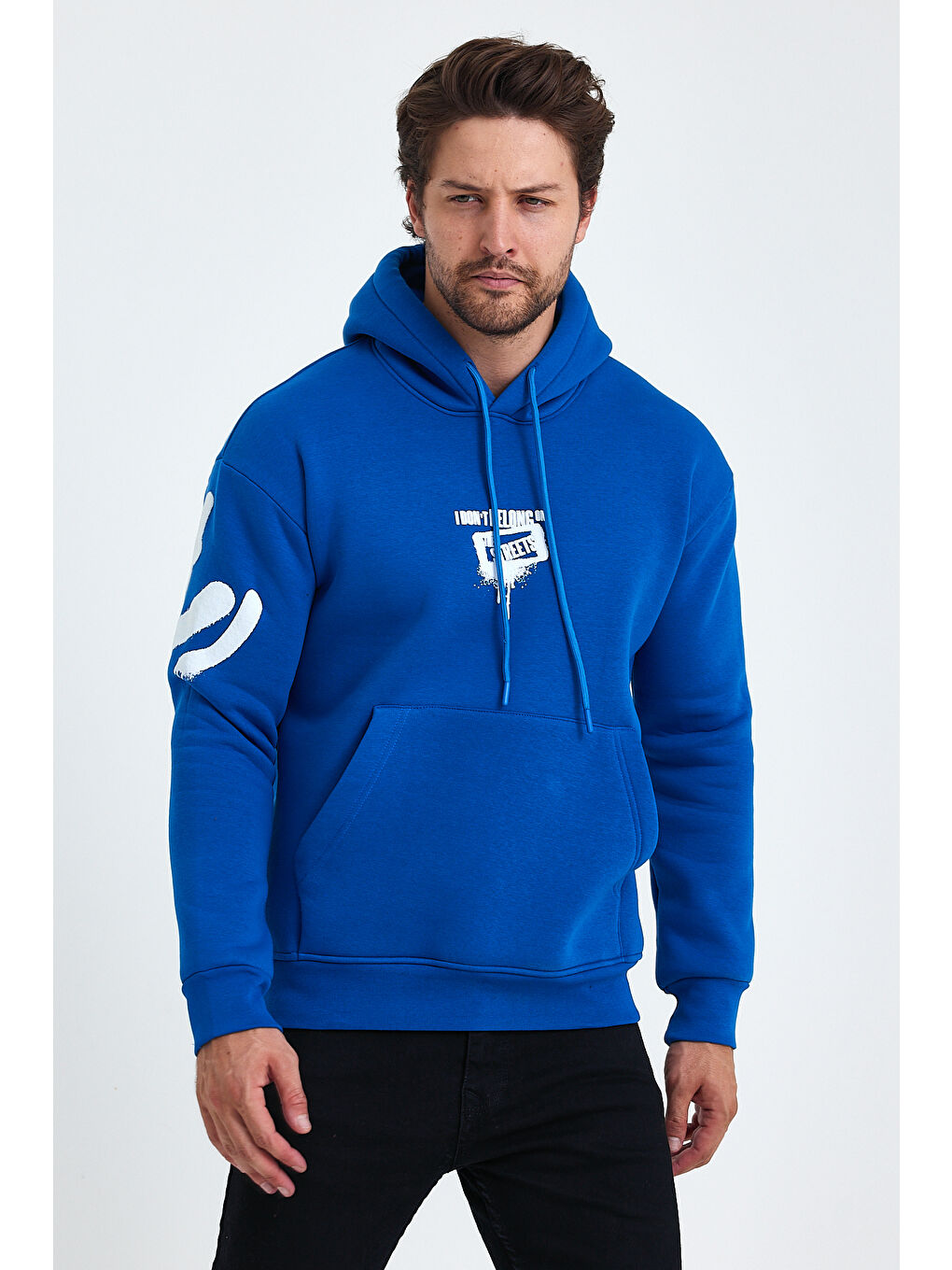 Mavi Standart Fit Normal Kesim Içi Polarlı 3 Iplik Kapüşonlu Pamuklu Erkek Hoodie