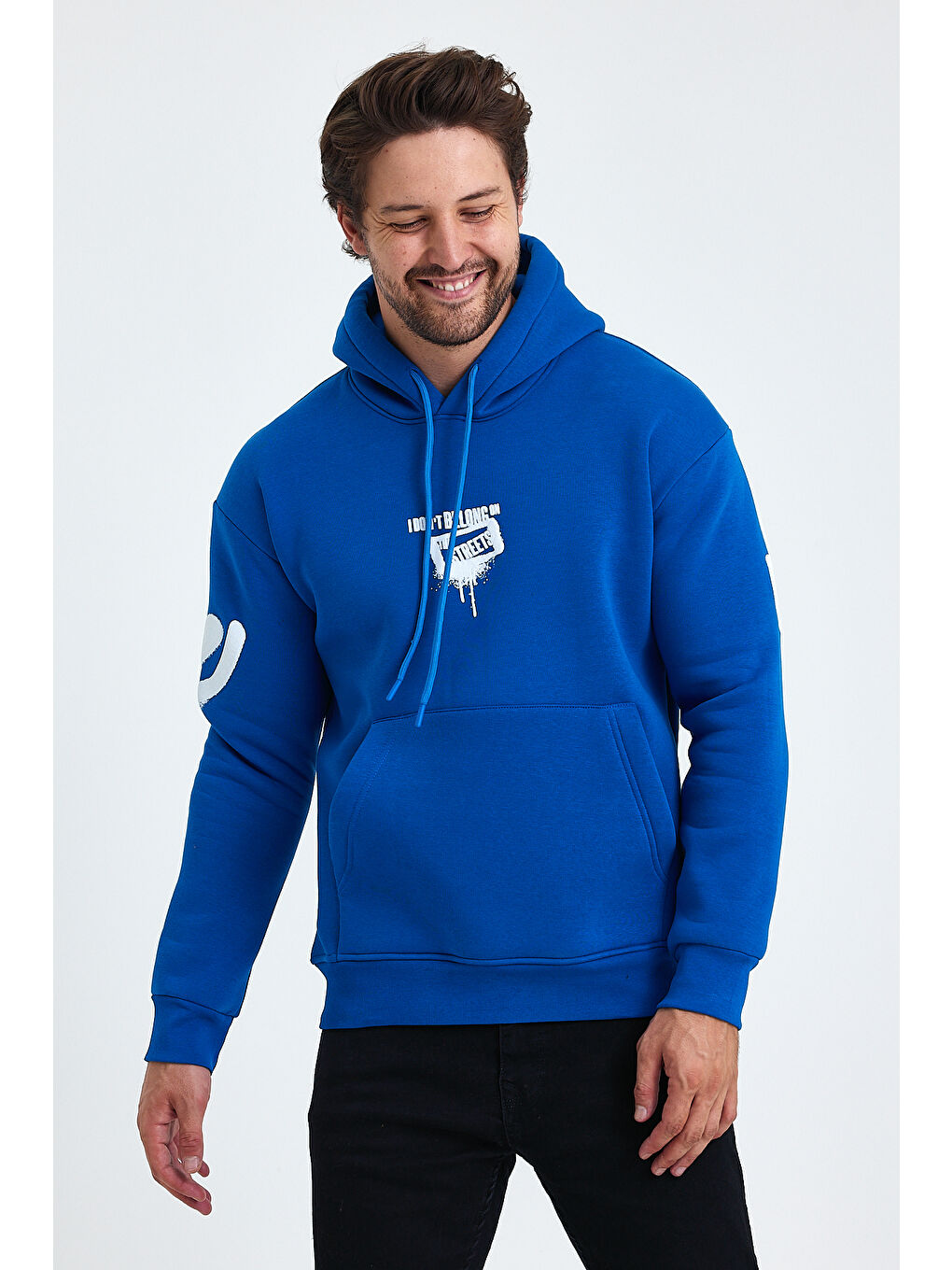 Mavi Standart Fit Normal Kesim Içi Polarlı 3 Iplik Kapüşonlu Pamuklu Erkek Hoodie-1