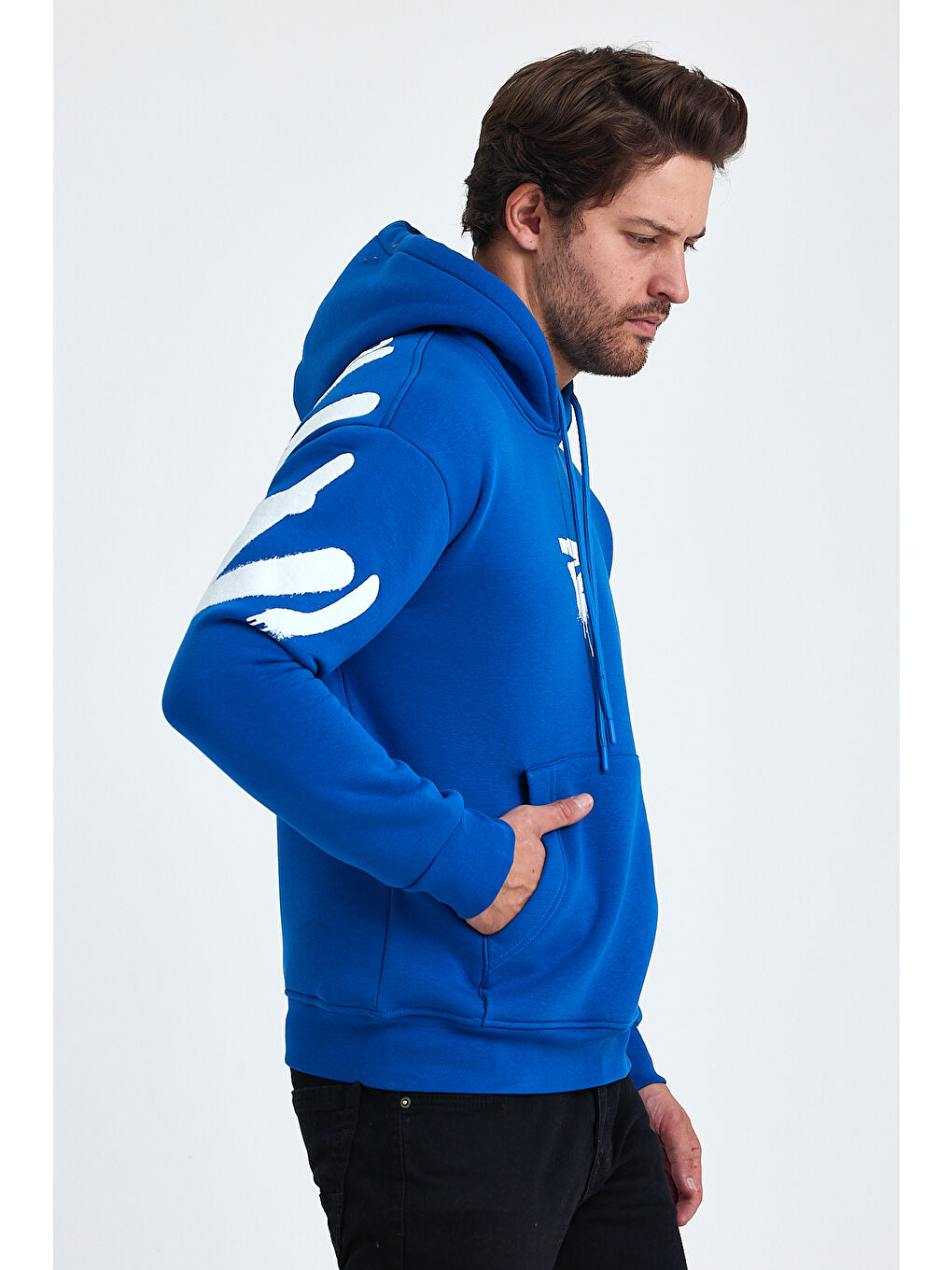 Mavi Standart Fit Normal Kesim Içi Polarlı 3 Iplik Kapüşonlu Pamuklu Erkek Hoodie-2