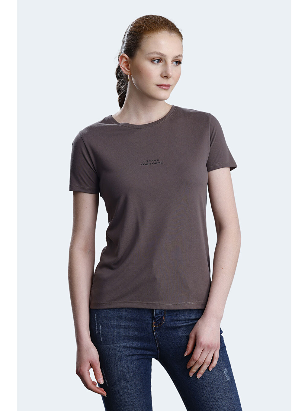 Kahverengi PAYTONS Kadın Kahve Tişört-5