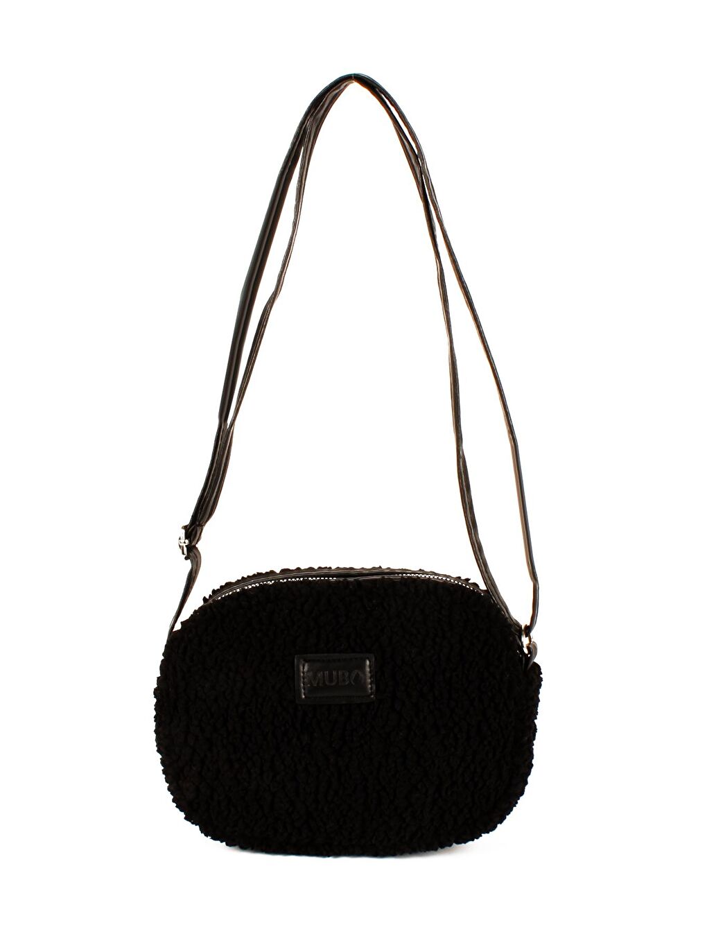 Siyah Kadın Peluş-Suni Kürklü Deri Askılı Omuz Çantası (10737)-2