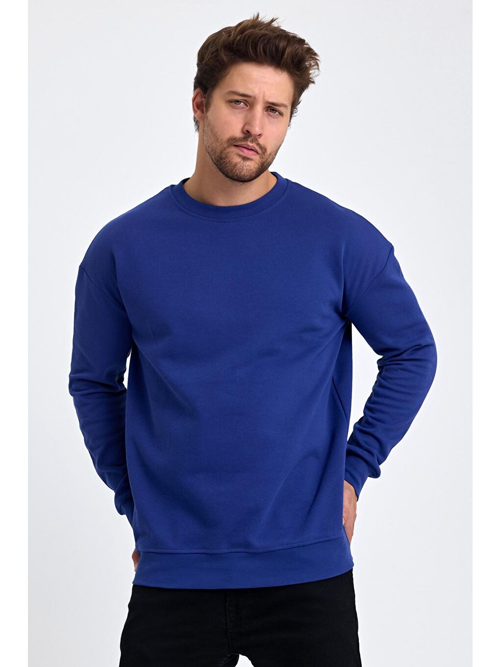 Mavi Erkek Yumuşacık Kumaşlı Regular Fit Yuvarlak Yakalı Sweatshirt-2