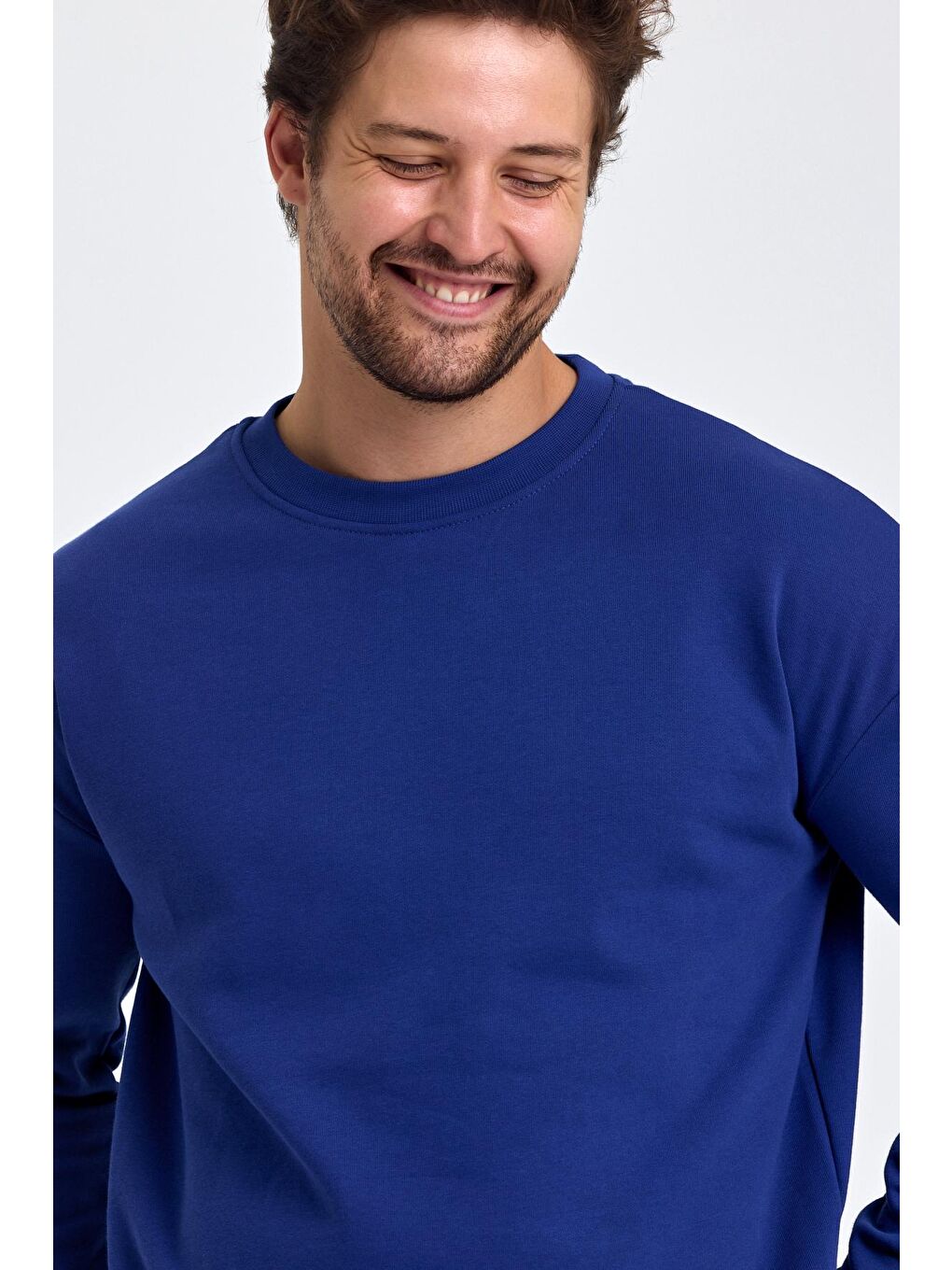 Mavi Erkek Yumuşacık Kumaşlı Regular Fit Yuvarlak Yakalı Sweatshirt-3