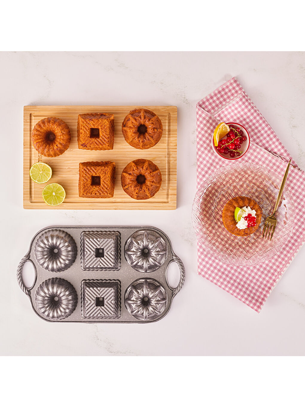 Griss One Six 6'lı Döküm Kek Kalıbı Gri-6