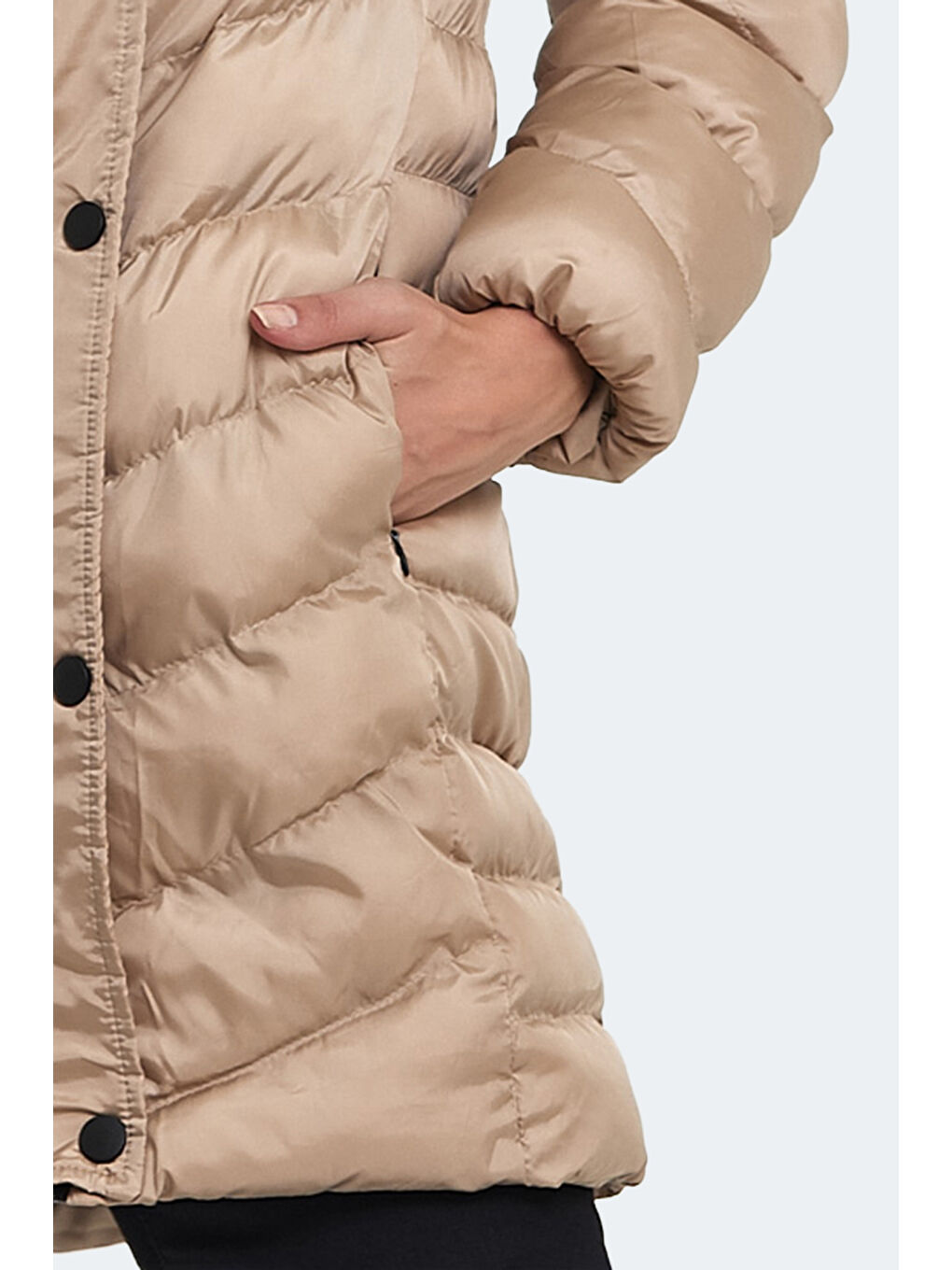 Bej GWEN Kadın Şişme Mont Vizon-3