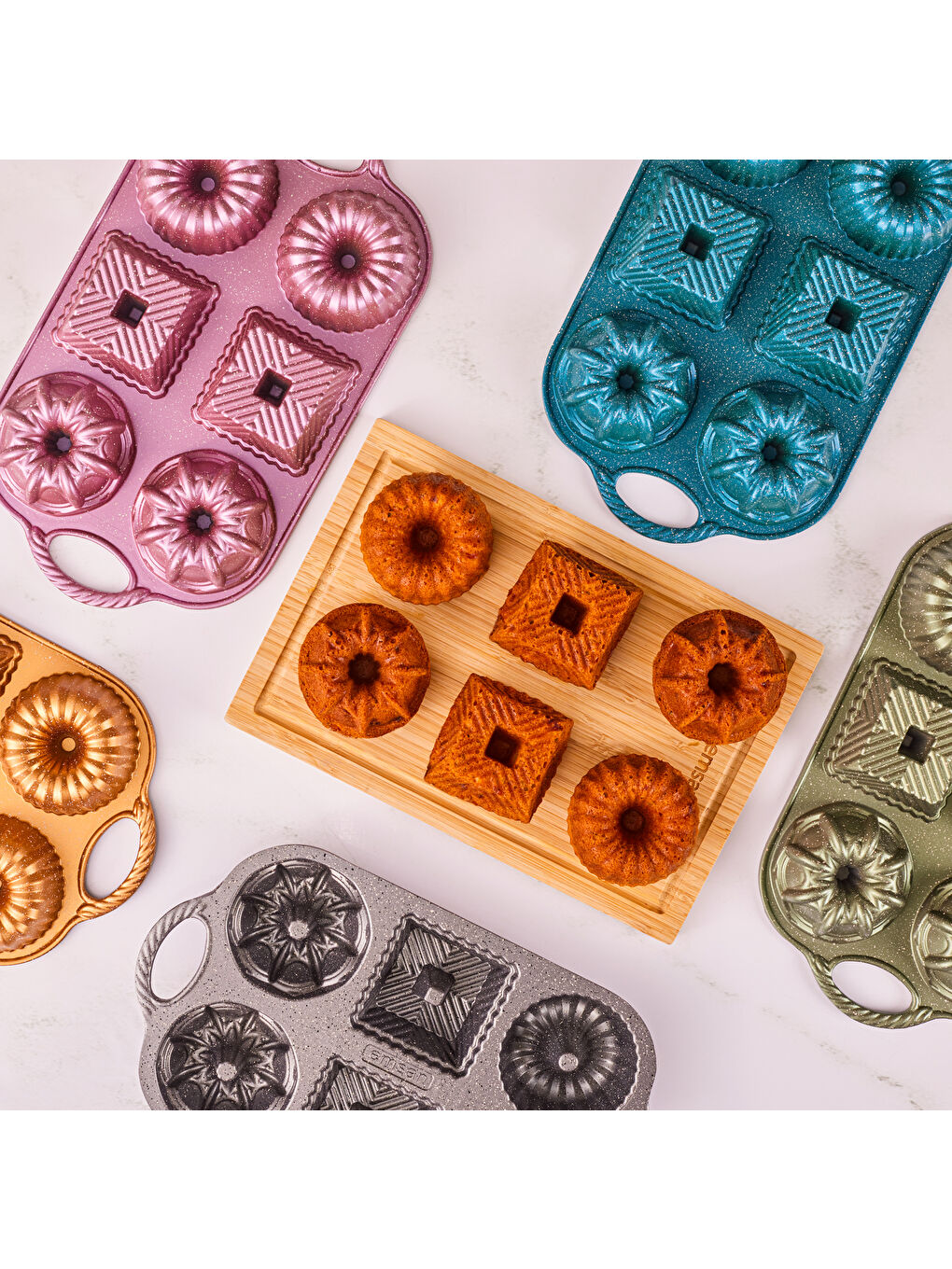 Griss One Six 6'lı Döküm Kek Kalıbı Gri-7